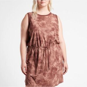 Athleta Women 1X Rincon Mini Dress Sleeveless Evian Hearth Rose Lightweight 2021